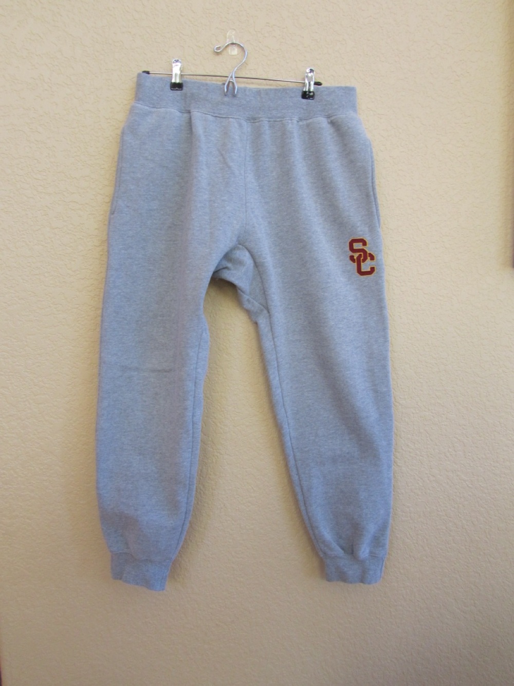 Gray Fleece Sweatpants with SC Trojans Logo